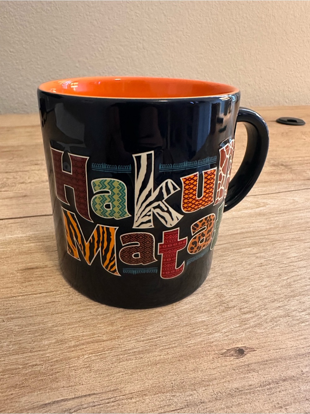 Disney Parks Hakuna Matata Coffee Mug Cup 18 oz The Lion King Navy Blue Orange
